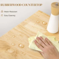 HOMCOM Cărucior Multifuncțional de Bucătărie cu Sertar, Roți, Suport pentru Condimente și Dulăpior, 109x40x89 cm, Gri(m-6)
