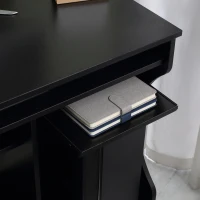 HOMCOM Multi-Storage Compact Work Desk, with Wheels - Black(m-9)