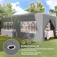 Outsunny 3 x 6 m Pawilon typu pop-up z bocznymi ścianami, UPF50+ regulowany namiot ogrodowy z torbą i workami z piaskiem(m-6)