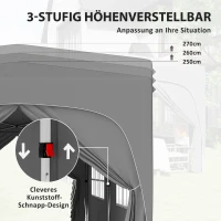 Outsunny 3 x 6 m Pawilon typu pop-up z bocznymi ścianami, UPF50+ regulowany namiot ogrodowy z torbą i workami z piaskiem(m-5)