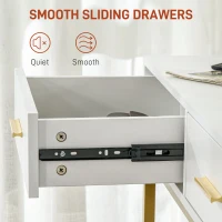 HOMCOM LED Light Dressing Table, with Stool - White(m-7)