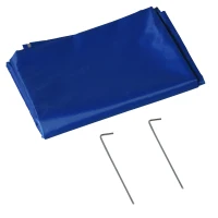 Outsunny Chapéu de Sol de Praia com Painel Lateral Ø220x220 cm com Manivela Manual 8 Hastes de Aço e Bolsa de Transporte Azul(m-9)