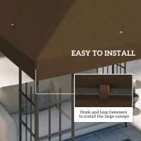 Outsunny Copertină pentru Pergolă, Acoperiș de Înlocuire pentru Pergolă cu Orificii de Scurgere, 298x298 cm, Maro(m-5)