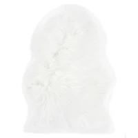 Homcom Kunstfell  80 x 55 x 6,1 cm Weiß(m-1)