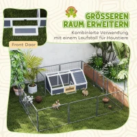 PawHut Terrarium dla żółwi, ogrodowe terrarium bez dna, łatwe do otwarcia, dom dla żółwi, Jasnoszary(m-9)
