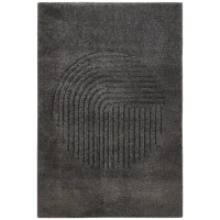 Homcom Teppich mit mit Hoch-Tief-Struktur 170 x 120 x 2,1 cm Anthrazit(m-1)