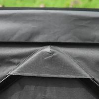 Outsunny Carrello da Giardino Carico max 70kg con Maniglia Telescopica, in Metallo e Tessuto Oxford, 108x55 cm, Grigio(m-12)