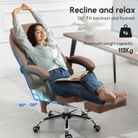 Vinsetto Heated 6 Points Vibration Massage Executive Office Chair Adjustable Swivel Ergonomic High Back Desk Chair Recliner with Footrest Brown(m-9)