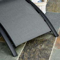 Outsunny Sdraio da Giardino Reclinabile su 5 Livelli con Cuscino Rimovibile, Alluminio e Texteline, 171x64x82cm Grigio(m-10)