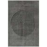 Homcom Teppich mit mit Hoch-Tief-Struktur 170 x 120 x 2,1 cm Grau(m-1)