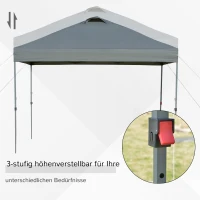 Outsunny Garten-Pavillon, Faltpavillon, Festzelt, Gartenzelt inkl. Heringe Abspannseile, Oxfordstoff, 2,95 x 2,95 x 2,64 m, Grau(m-5)