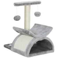 PawHut Ansamblu pentru pisici cu 2 mingii, 40x30x43cm, gri(m-10)