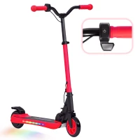 SPORTNOW Trotinete Elétrica Dobrável para Crianças 120 W Autonomia 6 km e Máximo 10 km/h com Travão Luzes LED 74x52x83-87 cm Vermelho(m-10)