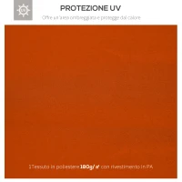 Outsunny Copertura per Gazebo 3x3 m a 2 Livelli in Poliestere Resistente con 8 Fori di Drenaggio, Rosso Ruggine(m-4)