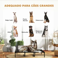 PawHut Cama Elevada para Cães com Tecido Transpirável para Dormir Relaxar Cama para Animais de Estimação 122x92x23 cm Preto(m-4)