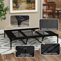 PawHut Cama Elevada para Cães com Tecido Transpirável para Dormir Relaxar Cama para Animais de Estimação 122x92x23 cm Preto(m-7)