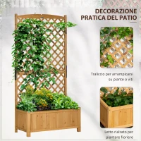 Outsunny Fioriera da Esterno in Legno d'Abete con Design Verticale Rialzato, 90x45x180 cm, Giallo(m-4)