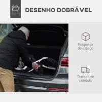 HOMCOM Andarilho para Idosos Dobrável de Alumínio com Altura Ajustável Travão e Bolsa de Transporte 64,5x54x90-102 cm Preto e Branco(m-6)