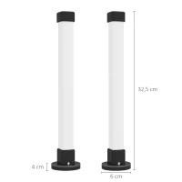 HOMCOM Zestaw 2 lamp LED, lampka stołowa z kontrolą przez aplikację i pilota, synchronizacja z muzyką, tryby kolorów, timer, biały(m-3)