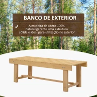 Outsunny Banco de Jardim de 2 Lugares Banco de Madeira Carga 250 kg Banco para Pátio Exterior 110x38x35 cm Madeira(m-4)