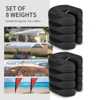 Outsunny Gazebo Weights Set of 8, 24KG Weights for Gazebo Legs with Reinforce Pins and Carry Belt, for Gazebos Shelters Marquees Tents(m-4)
