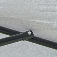 Outsunny Ombrellone da Giardino Inclinabile 2.3x2m con Apertura a Manovella e 6 Stecche, Grigio(m-9)