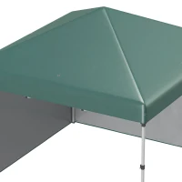 Outsunny Tenda Dobrável Pop-up 297x297x288 cm com 2 Paredes Laterais Anti-UV Altura Ajustável em 3 Níveis e Bolsa de Transporte Verde(m-9)