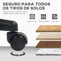 HOMCOM Cadeira de Escritório sem Apoio para os Braços com Encosto de Malha Respirável Altura Ajustável 43x48x78-88 cm Branco(m-6)