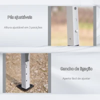 Outsunny Tenda Dobrável 585x295x270 cm Tenda de Jardim Portátil com Bolsa de Transporte Tecido Oxford Cinza(m-7)