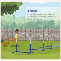 PawHut Conjunto de Treinamento de Agilidade para Cães com 4 Peças com Bolsa de Transporte para Treino Branco e Azul(m-6)