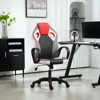 HOMCOM Cadeira Gaming com Altura Ajustável Suporte Lombar e Apoio para a Cabeça 60,5x67x107,5-116,5 cm Multicor(m-11)