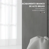 HOMCOM Móvel para Lavatório Pousar Móvel Casa de Banho com 2 Portas e Prateleira Ajustável para Lavatório com ou sem Pedestral 80x34x60 cm Branco Brilhante(m-6)