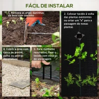 Outsunny Rolo de Malha Anti-Ervas 2x25 m Malha Geotêxtil 60 g/m² para Controlo de Ervas Daninhas de Jardim Malha Anti-Ervas Preta(m-5)