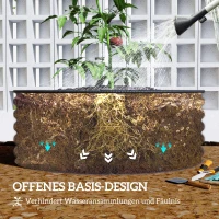 Outsunny Wysokie Grządki, Ocynkowany Płotek Ogrodowy z Bezpieczną Obramówką, Skrzynka na Rośliny z Otwartym Dnem, 120 x 120 x 43 cm, Ciemnoszary(m-7)