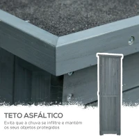 Outsunny Armário de Madeira 0,31 m² 87x46,5x160 cm Armário Exterior de Madeira com 2 Portas e 2 Prateleiras Interior Cinza(m-5)