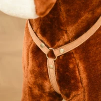 HOMCOM Cavalo Baloiço de Pelúcia para Crianças entre 3-6 Anos com Sons de Relincho 74x28x65 cm Marrom(m-8)