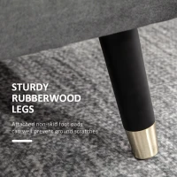 HOMCOM Fabric Storage Ottoman Bench Storage Chest with Wooden Legs Lift Top(m-7)