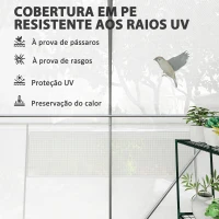Outsunny Estufa tipo Túnel 6x3x2 m Estufa de Exterior com 4 Janelas de Malha Cobertura de PE Anti UV e 3 Portas Enroláveis Branco(m-6)