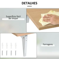 HOMCOM Mesa Dobrável de Parede Mesa Auxiliar Suspensa para Cozinha Sala de Jantar 60x40x20cm Madeira Natural(m-6)