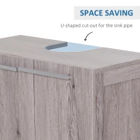 HOMCOM Under Sink Bathroom Wood Cabinet Storage Sink Basin Storage w/ 2 Doors Storage Cupboard(m-4)