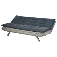 HOMCOM 2-IN-1 Three Seater Sofa Bed Single Bed Recliner Adjustable Wood Frame 185W x 97D x 84H cm(m-1)