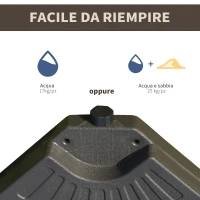 Outsunny Basamento per Ombrellone Decentrato da Giardino con Base a Croce, Set 4 Mattonelle in HDPE da 66x45x10cm(m-6)