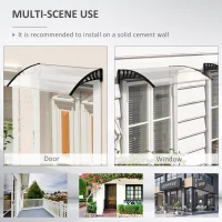 OUTSUNNY 0.9 x 1.2 m Window Awning Door Canopy Modern Polycarbonate Cover Outdoor Rain Snow Sunlight Protection Hollow Sheet(m-6)