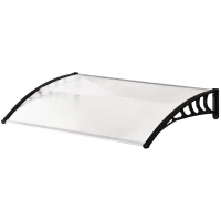 OUTSUNNY 0.9 x 1.2 m Window Awning Door Canopy Modern Polycarbonate Cover Outdoor Rain Snow Sunlight Protection Hollow Sheet(m-11)