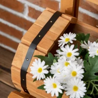 Outsunny Fioriera da Esterno a Mezza Botte in Legno d'Abete con Design Verticale Rialzato, 45x45x80 cm(m-7)