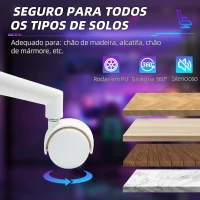 HOMCOM Cadeira Gamimg Reclinável com Apoio para os Pés Retrátil Suporte Lombar e Apoio para a Cabeça 74x73x120-129 cm Cinza Claro e Azul(m-8)