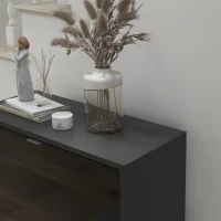 HOMCOM Armário de Sapatos Moderno Sapateira para Corredor Entrada com 6 Prateleiras de Armazenamento Espaço de Exibição 60x26x124cm Preto(m-9)