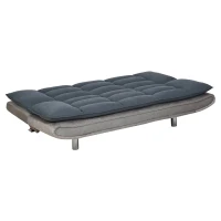 HOMCOM 2-IN-1 Three Seater Sofa Bed Single Bed Recliner Adjustable Wood Frame 185W x 97D x 84H cm(m-10)