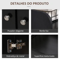 HOMCOM Sapateira com 2 Portas Prateleiras Interiores e 4 Prateleiras Exteriores com Altura Ajustável 83x30x90 cm Preto(m-6)