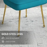 Set of 2 Velvet-Feel Shell Accent Chair - Blue(m-6)